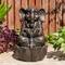 Glitzhome® 21.75" Zen-Style LED 2-Tier Elephant Outdoor Fountain